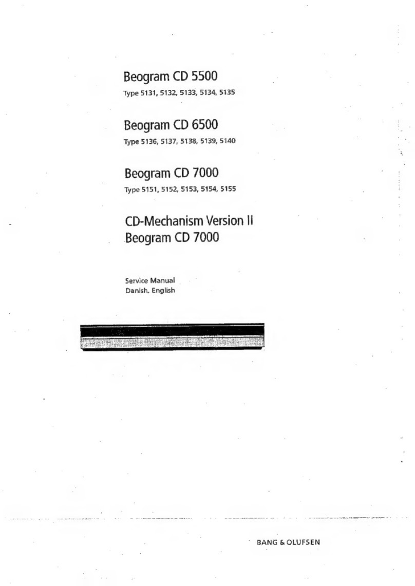 Bang & Olufsen Beogram CD 5500 Service manual