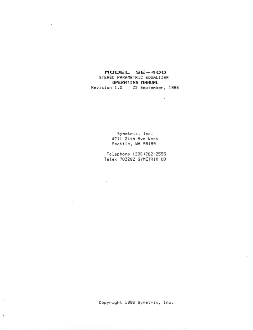 Symetrix SE-400 operating manual