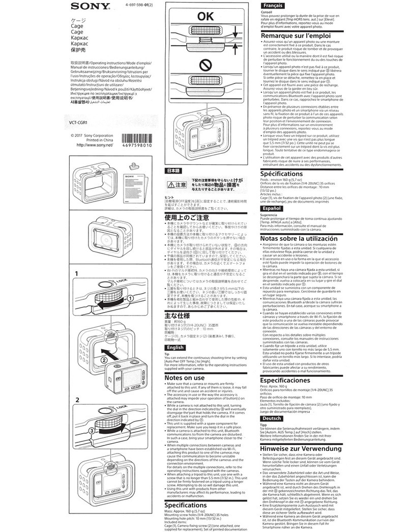 Sony VCT-CGR1 operating instructions