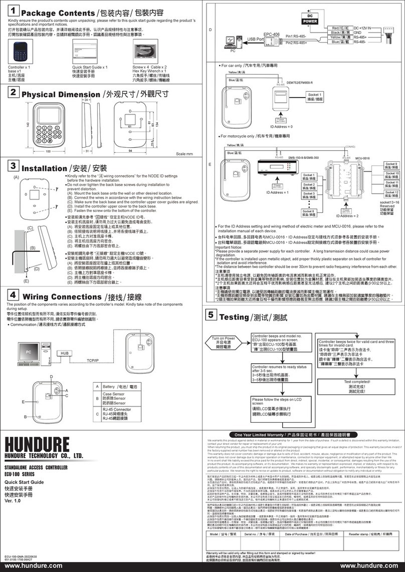 Hundure ECU-100 quick start guide