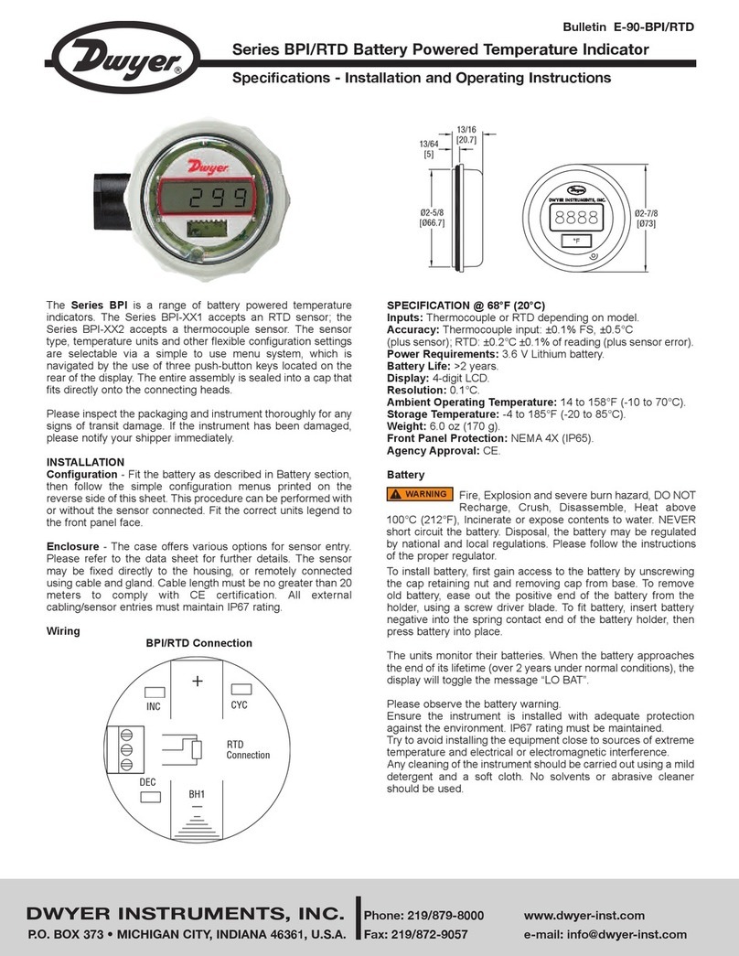 Dwyer Instruments BPI Series Installation and operating instructions Dwyer Instruments BPI Series Installation and operating instructions