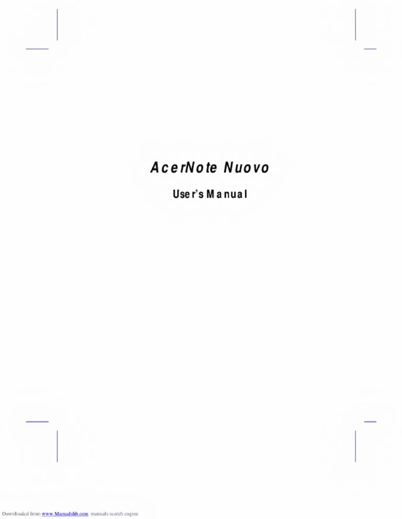 Acer AcerNote Nuovo notebook computer User manual Acer AcerNote Nuovo notebook computer User manual