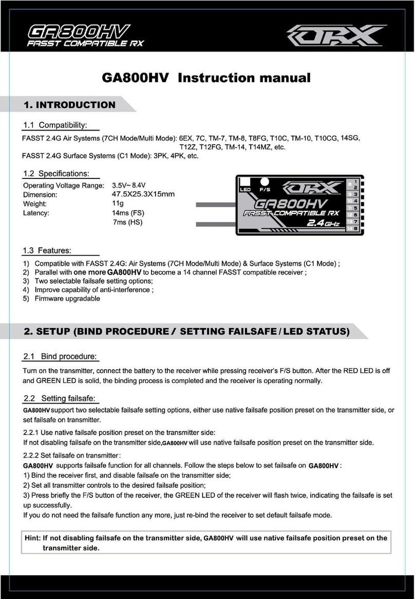 Orange RX GA800HV instruction manual