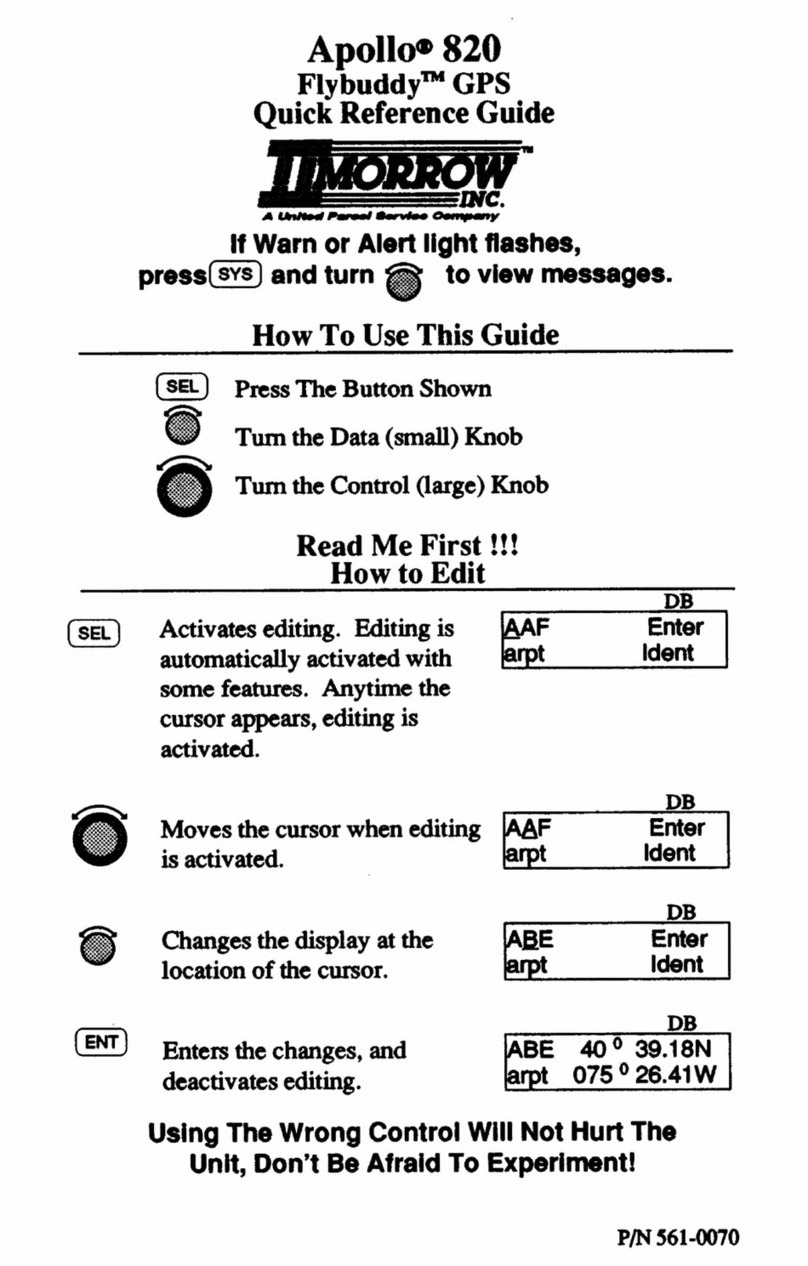 II Morrow Apollo 820 Quick reference guide