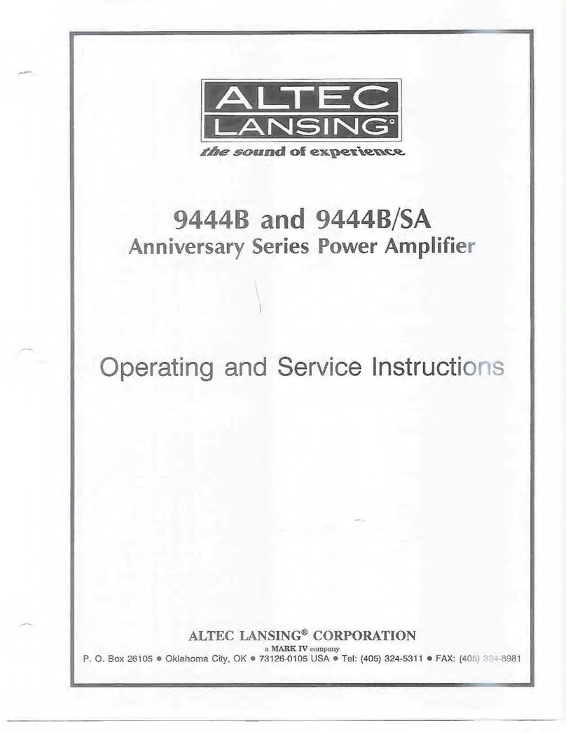 Altec Lansing Anniversary Series Training manual Altec Lansing Anniversary Series Training manual