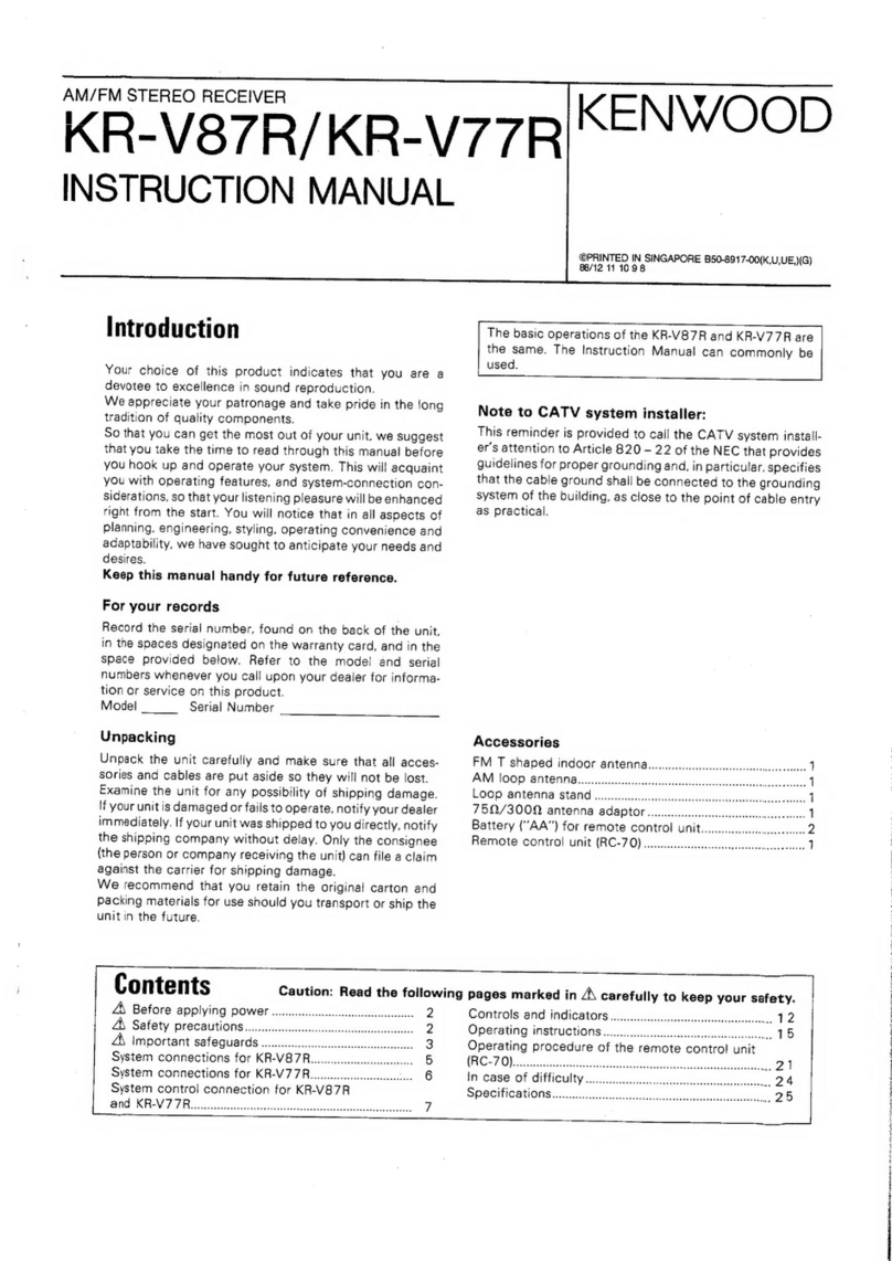 Kenwood KR-V87R User manual