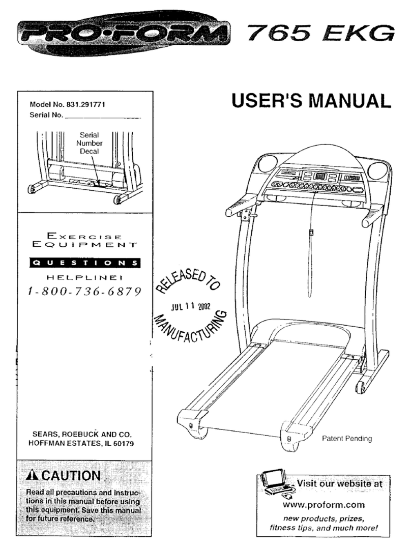Pro-Form 765 EKG User manual