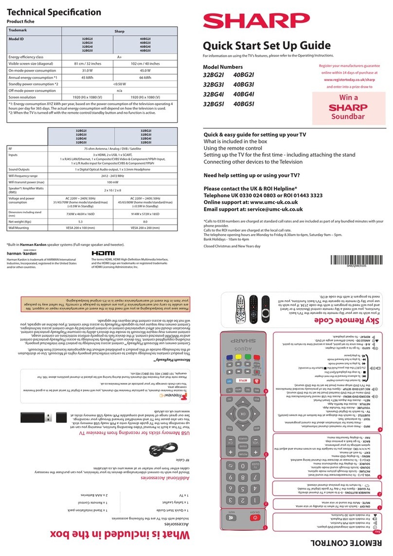 Sharp 32BG2I User manual