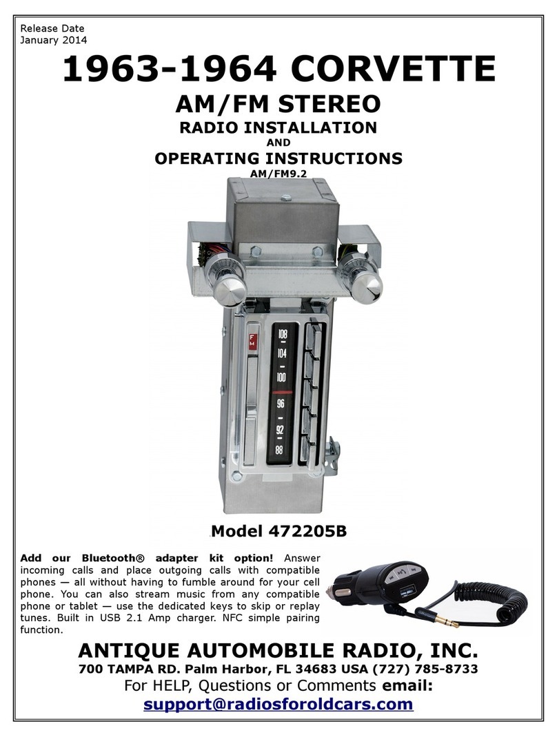 Antique Automobile Radio 472205B User manual