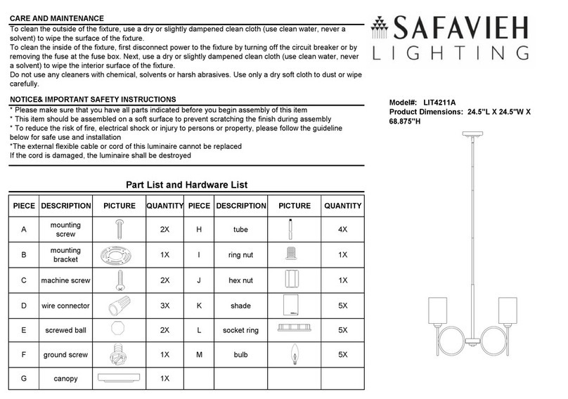 Safavieh Lighting LIT4211A User manual Safavieh Lighting LIT4211A User manual