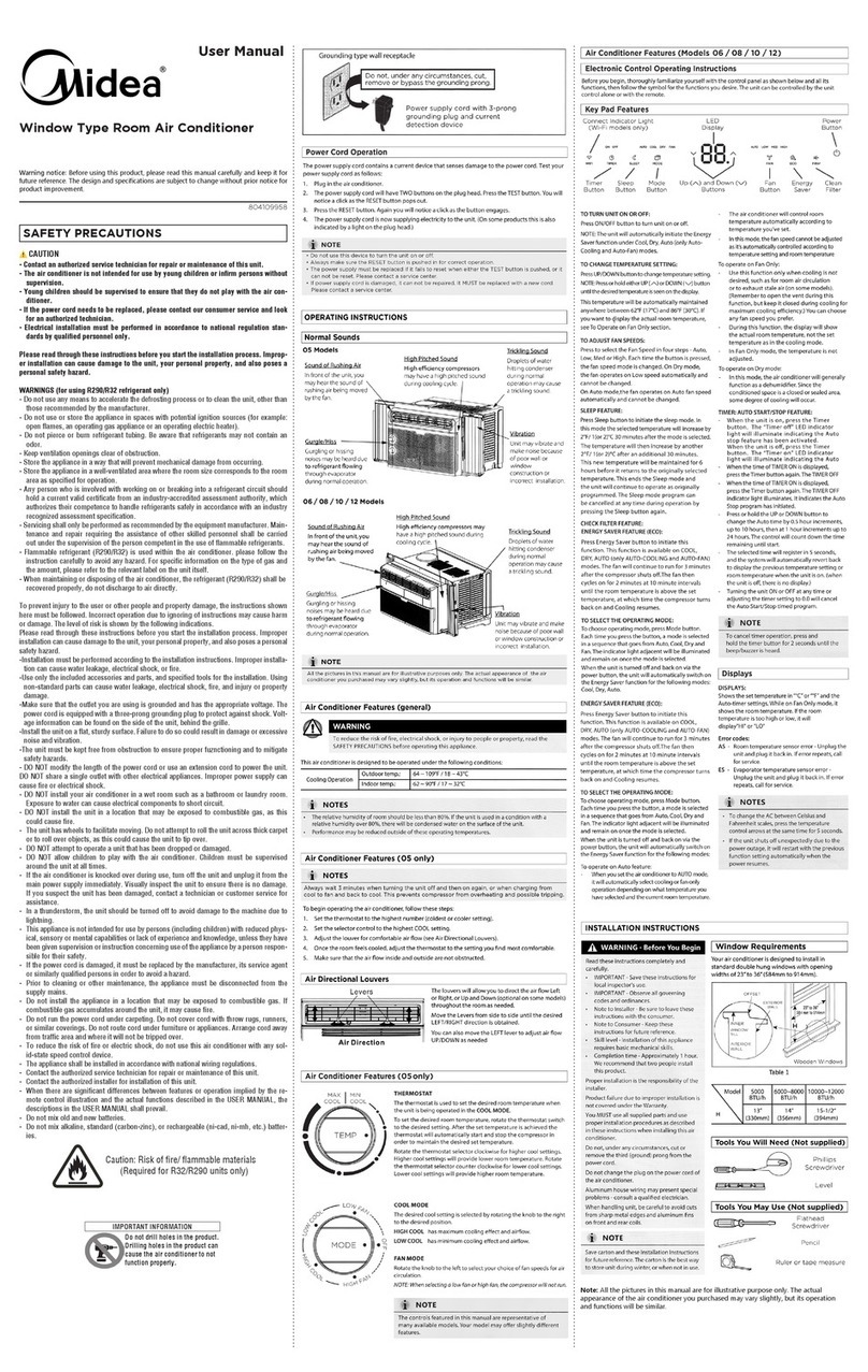 Midea MAW05M1YWT B User manual Midea MAW05M1YWT B User manual