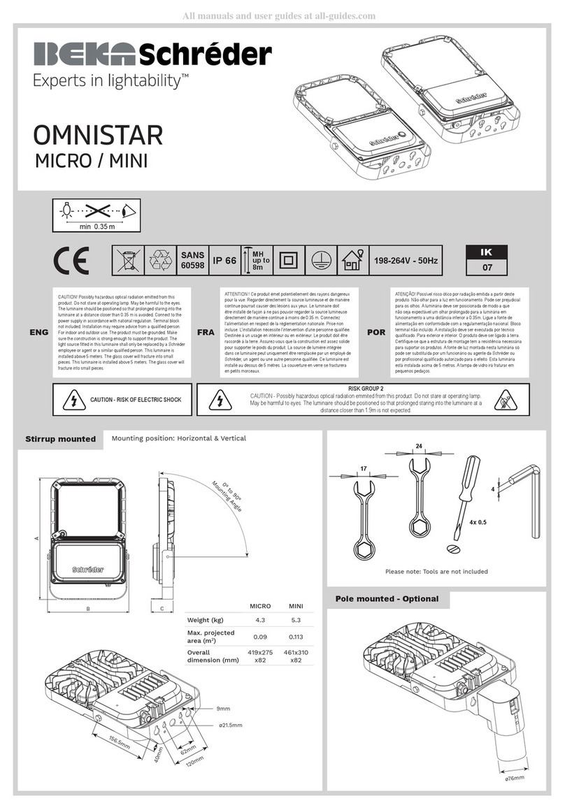 BEKA Schreder OMNISTAR MICRO installation instructions BEKA Schreder OMNISTAR MICRO installation instructions
