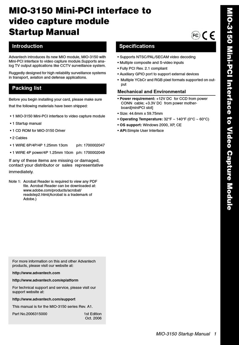 Advantech MIO-3150 Installation and operation manual