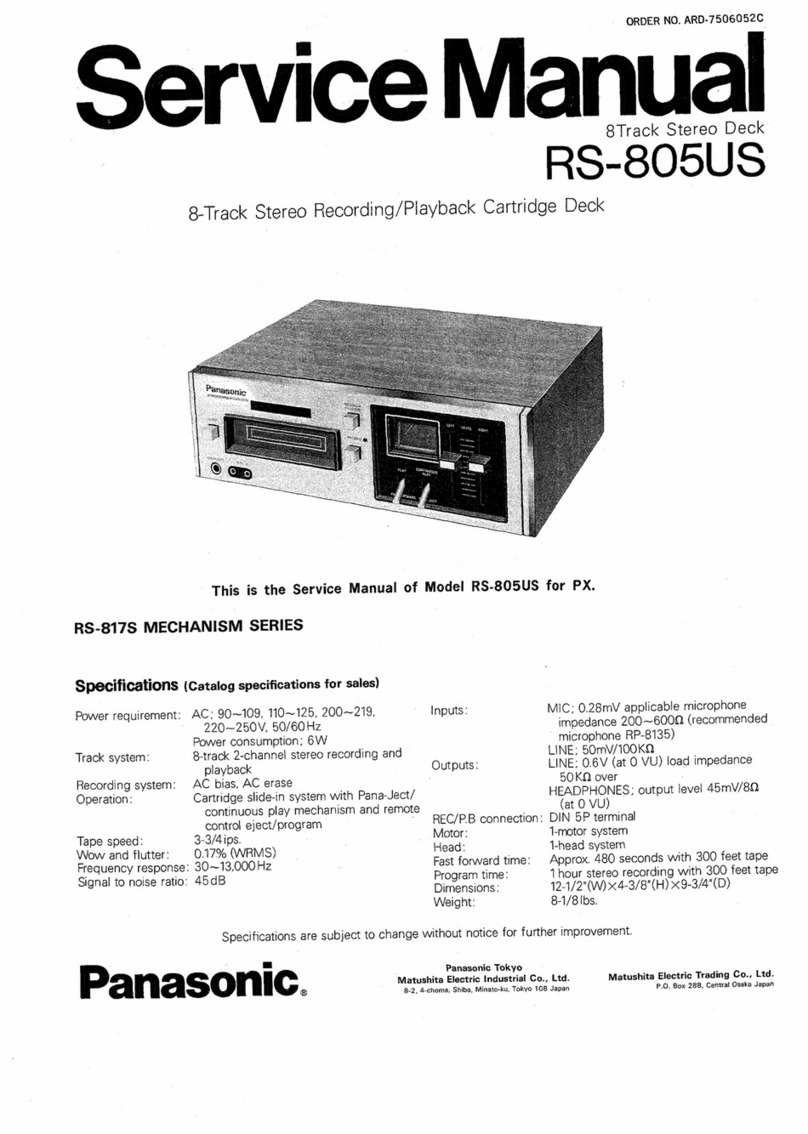 Panasonic RS-805US Service manual Panasonic RS-805US Service manual