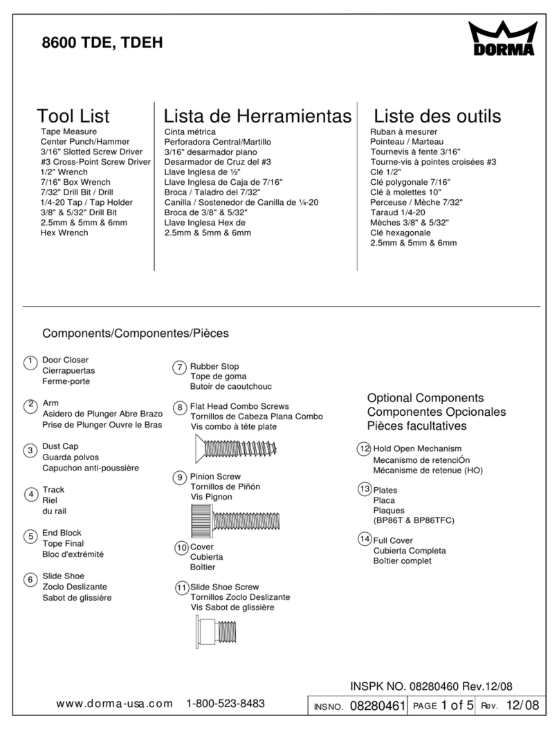 Dorma 8600 TDE manual