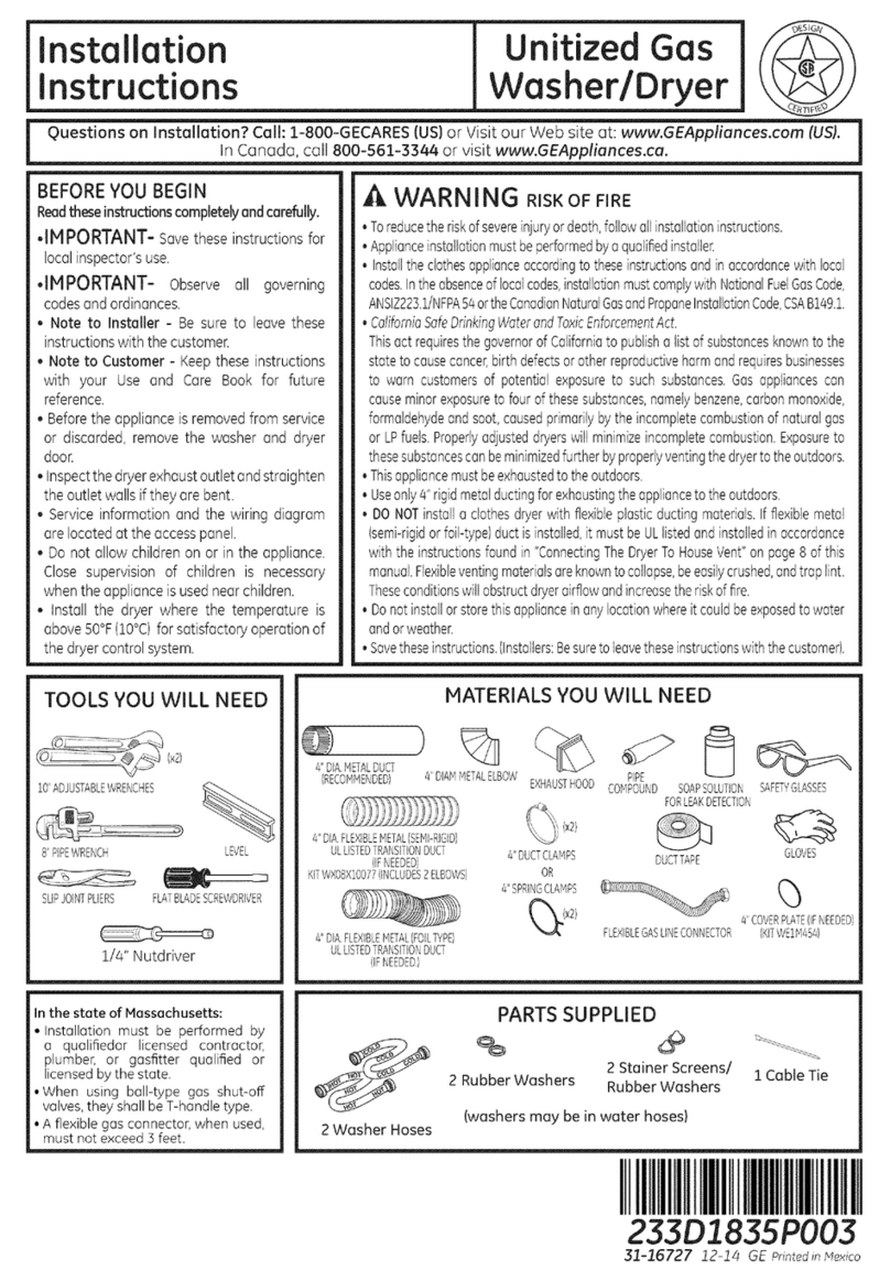 GE GUD27GSSJ1WW User manual