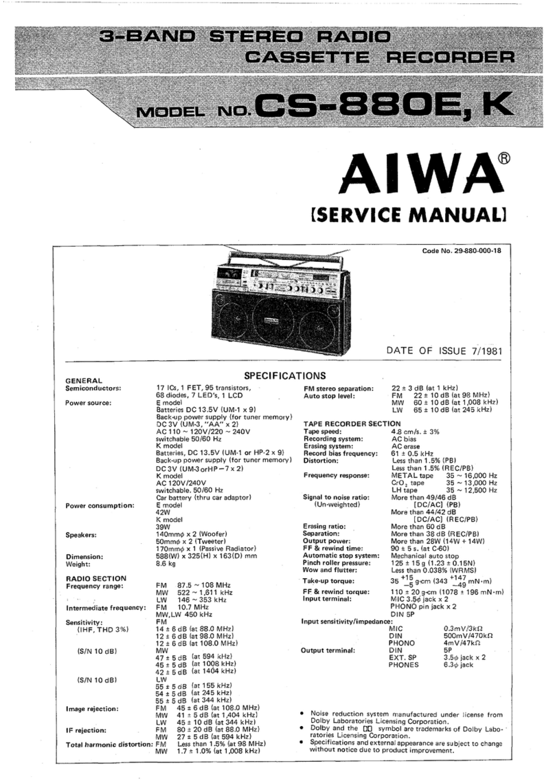 Aiwa CS-880E Service manual