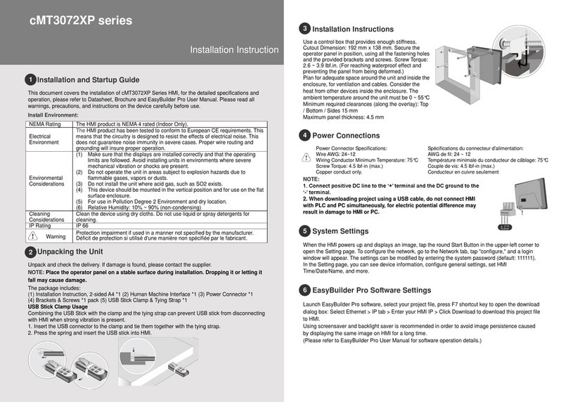 weintek cMT3072XP Series installation instructions