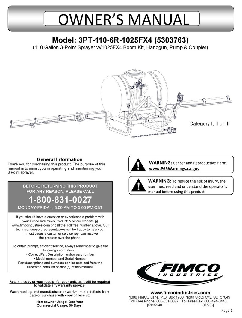 Fimco 3PT-110-6R-1025FX4 owner's manual