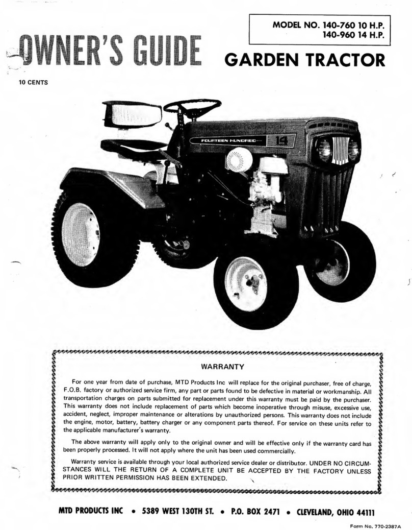 MTD 140-760 10 H.P. User manual