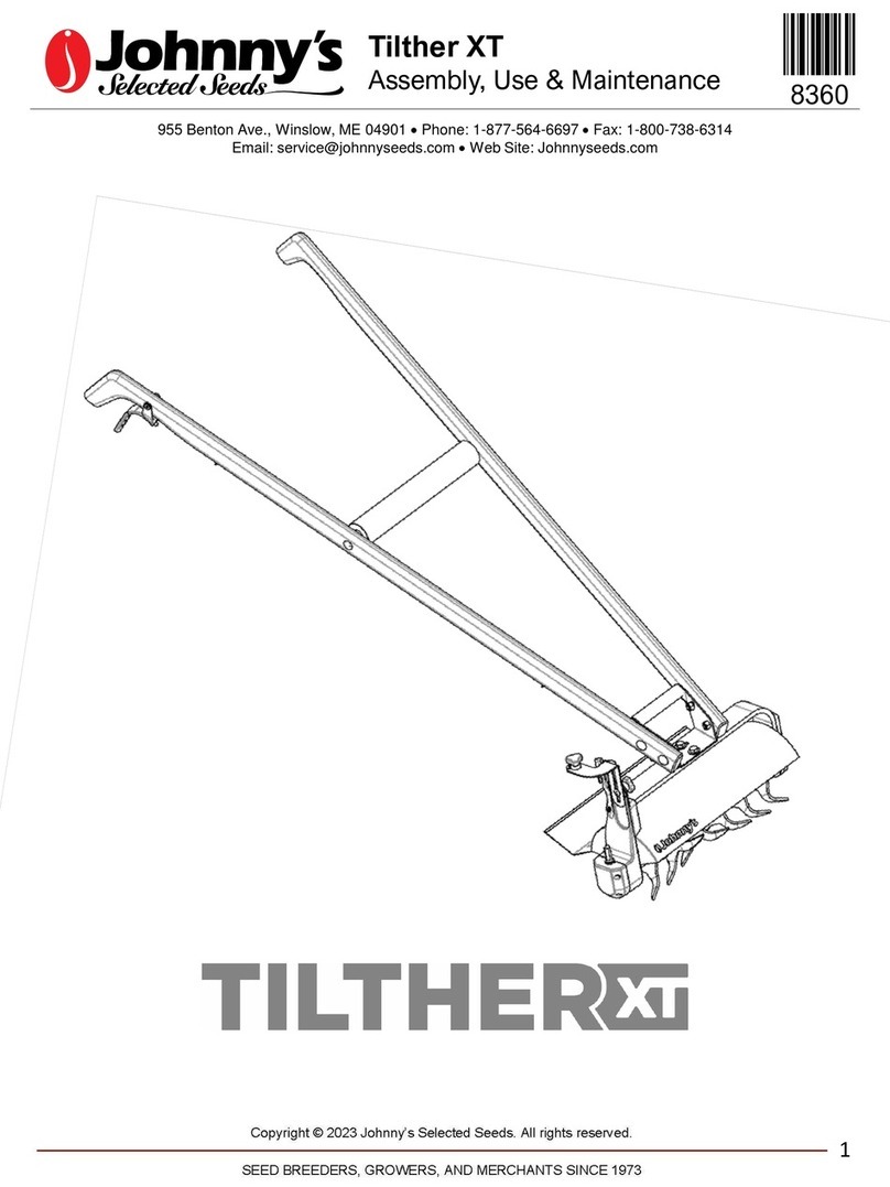 Johnny's Selected Seeds Tilther XT Assembly, Use & Care, and Field-Replaceable Unit Guide
