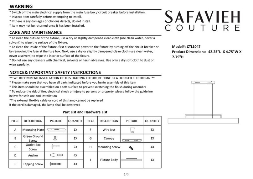 SAFAVIEH COUTURE CTL1047 quick start guide