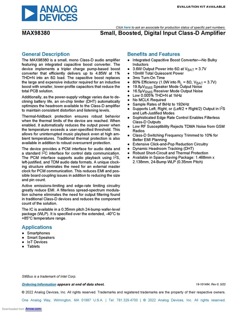 Analog Devices MAX98380 User manual