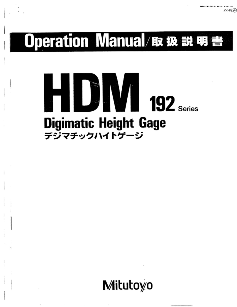 Mitutoyo HDM 192 Series Operation manual