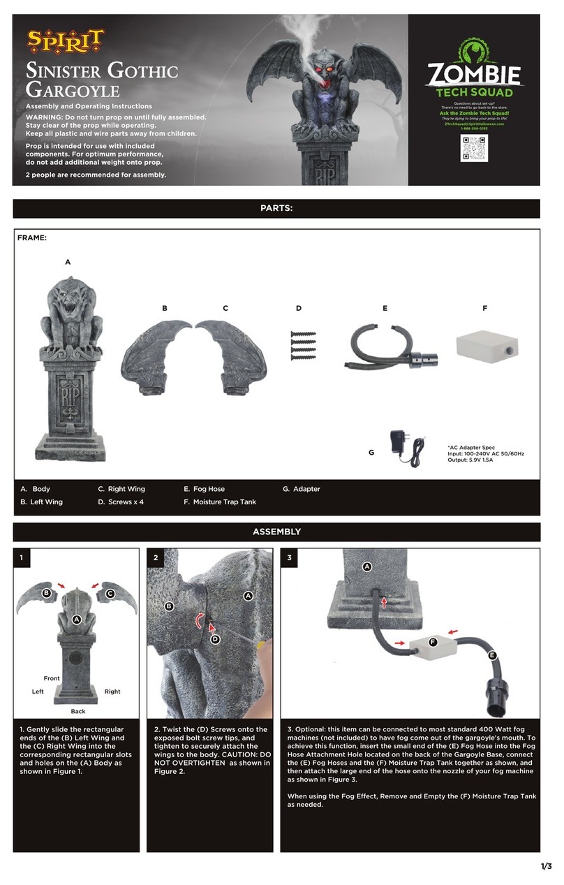 Spirit Halloween Zombie Tech Squad SINISTER GOTHIC GARGOYLE Assembly and operating instructions Spirit Halloween Zombie Tech Squad SINISTER GOTHIC GARGOYLE Assembly and operating instructions