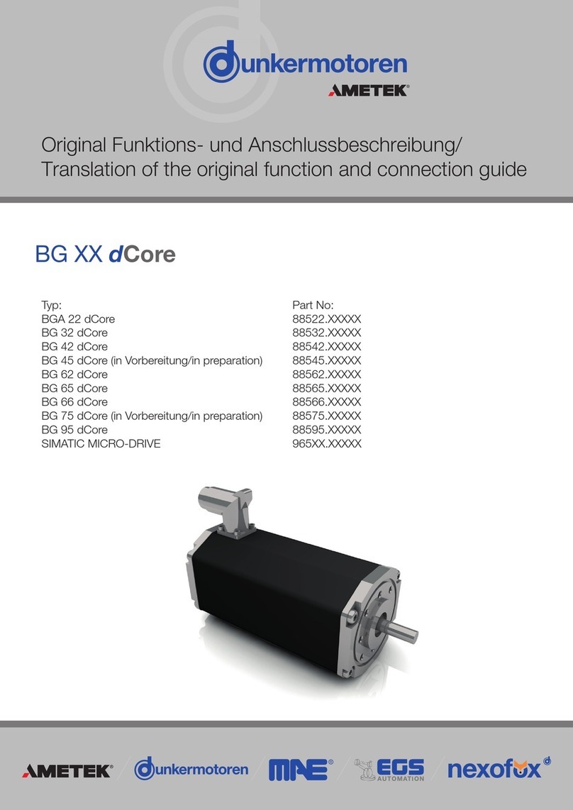 Ametek dunkermotoren BG dCore Series Instruction Manual