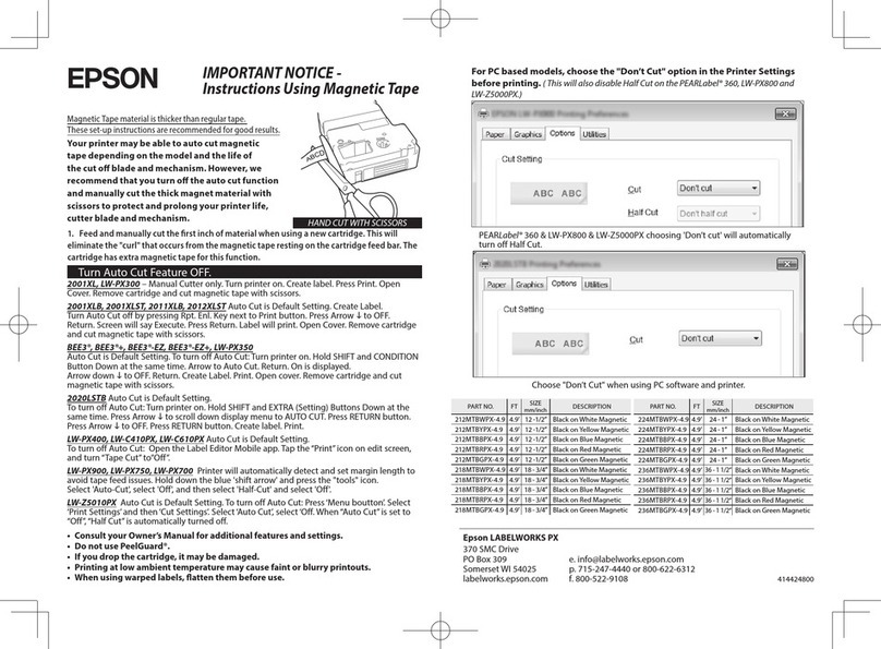 Epson 212MTBWPX-4.9 User manual
