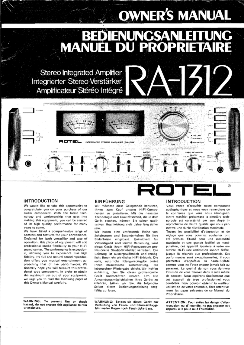 Rotel RA-1312 User manual