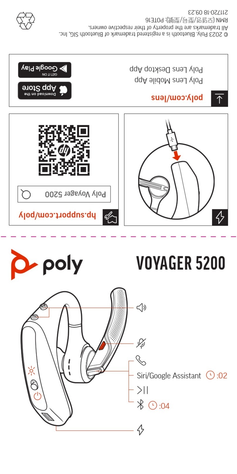 Poly Plantronics Voyager 5200 Office User manual