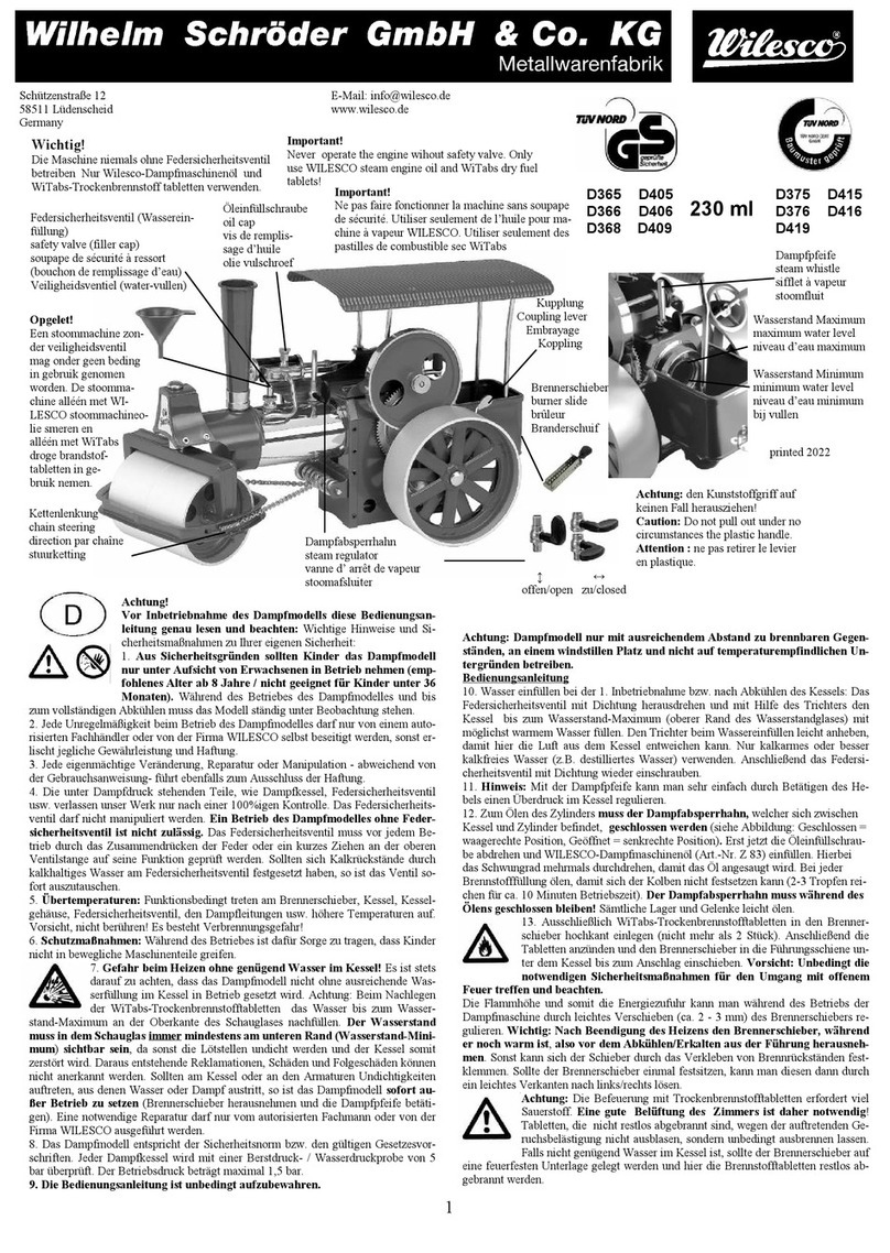 Wilesco Wilhelm Schroder D365 instructions