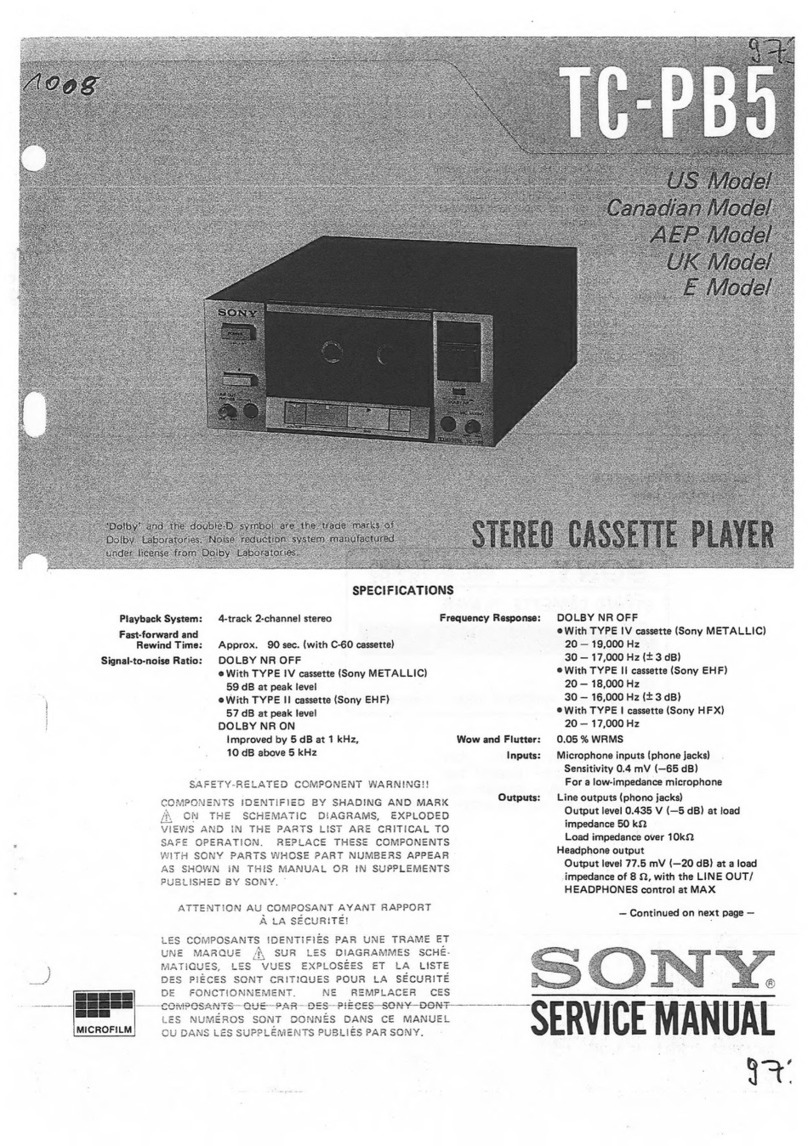 Sony TC-PB5 User manual Sony TC-PB5 User manual