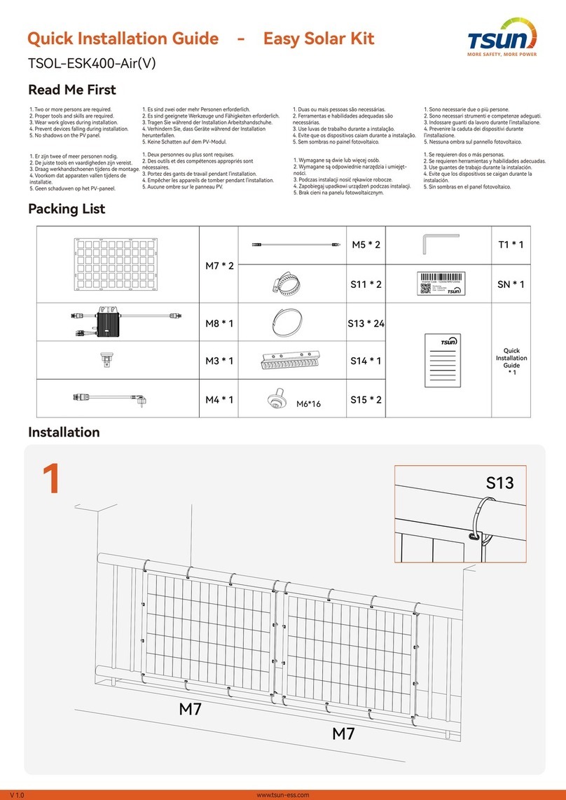 Tsun TSOL-ESK400-Air(V) User manual
