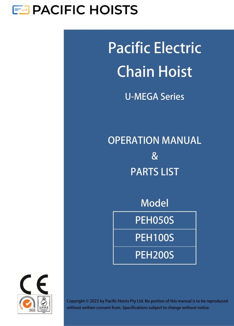 Pacific Hoists U-MEGA Series Operations manual & parts list