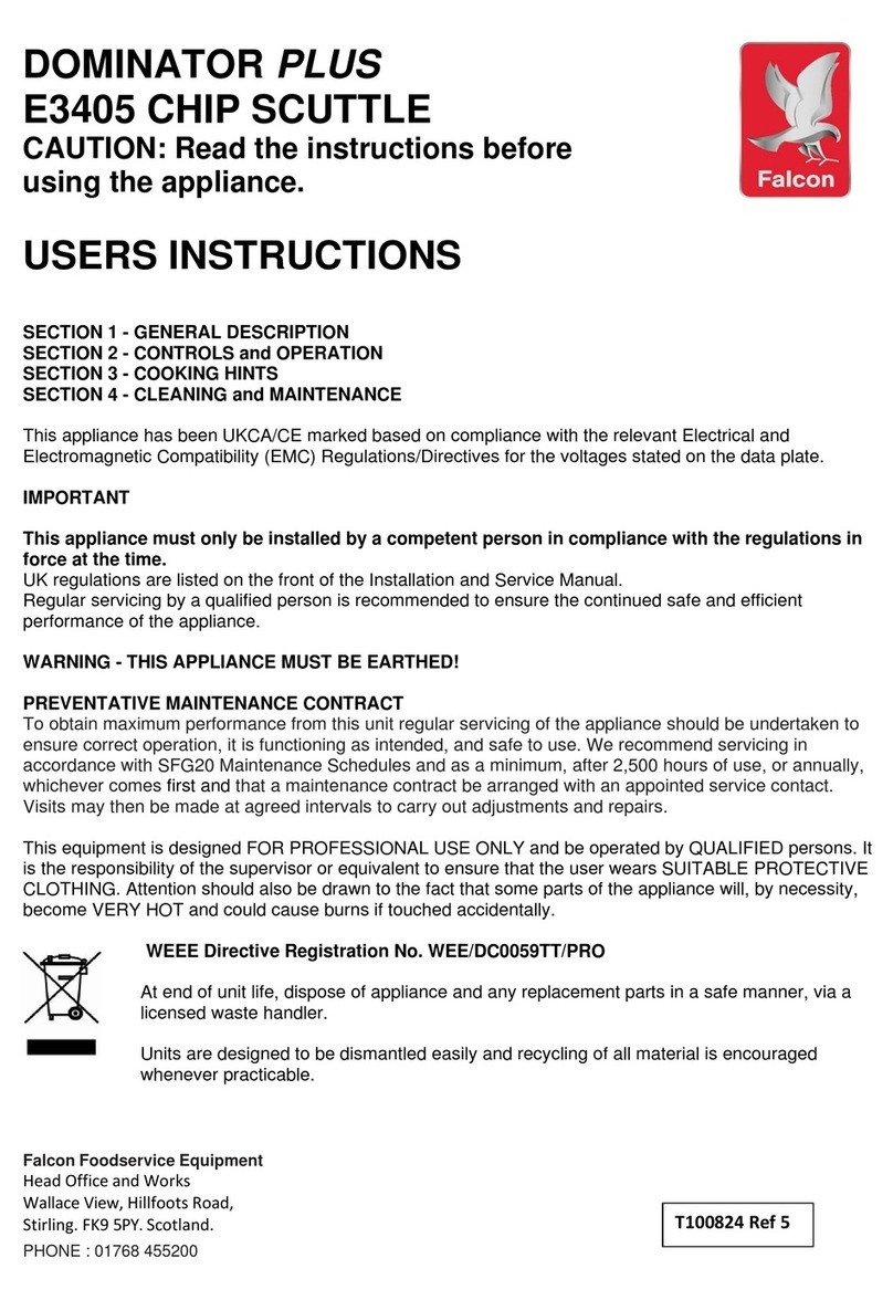 Falcon DOMINATOR PLUS E3405 CHIP SCUTTLE User instructions