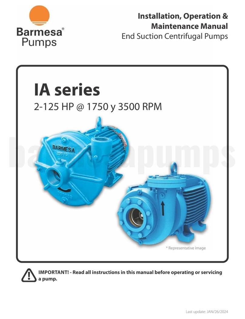 Barmesa Pumps IA Series Installation, operation & maintenance manual