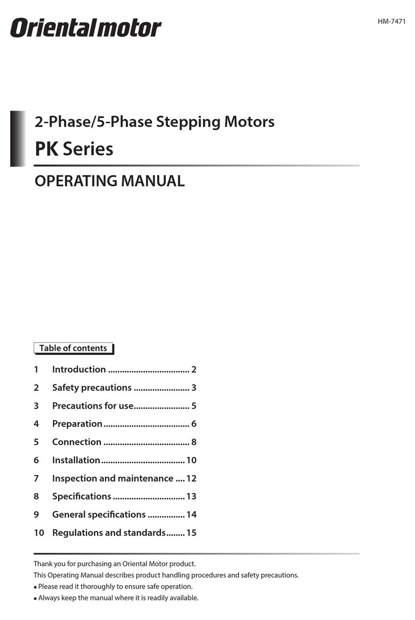 Oriental motor PK Series operating manual Oriental motor PK Series operating manual