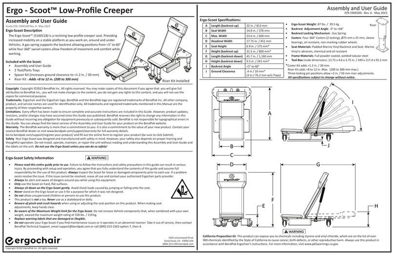 ergochair Ergo - Scoot Low-Profi le Creeper Assembly and user's guide ergochair Ergo - Scoot Low-Profi le Creeper Assembly and user's guide