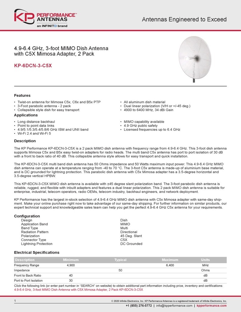 Infinite PERFORMANCE ANTENNAS KP-6DCN-3-C5X User manual