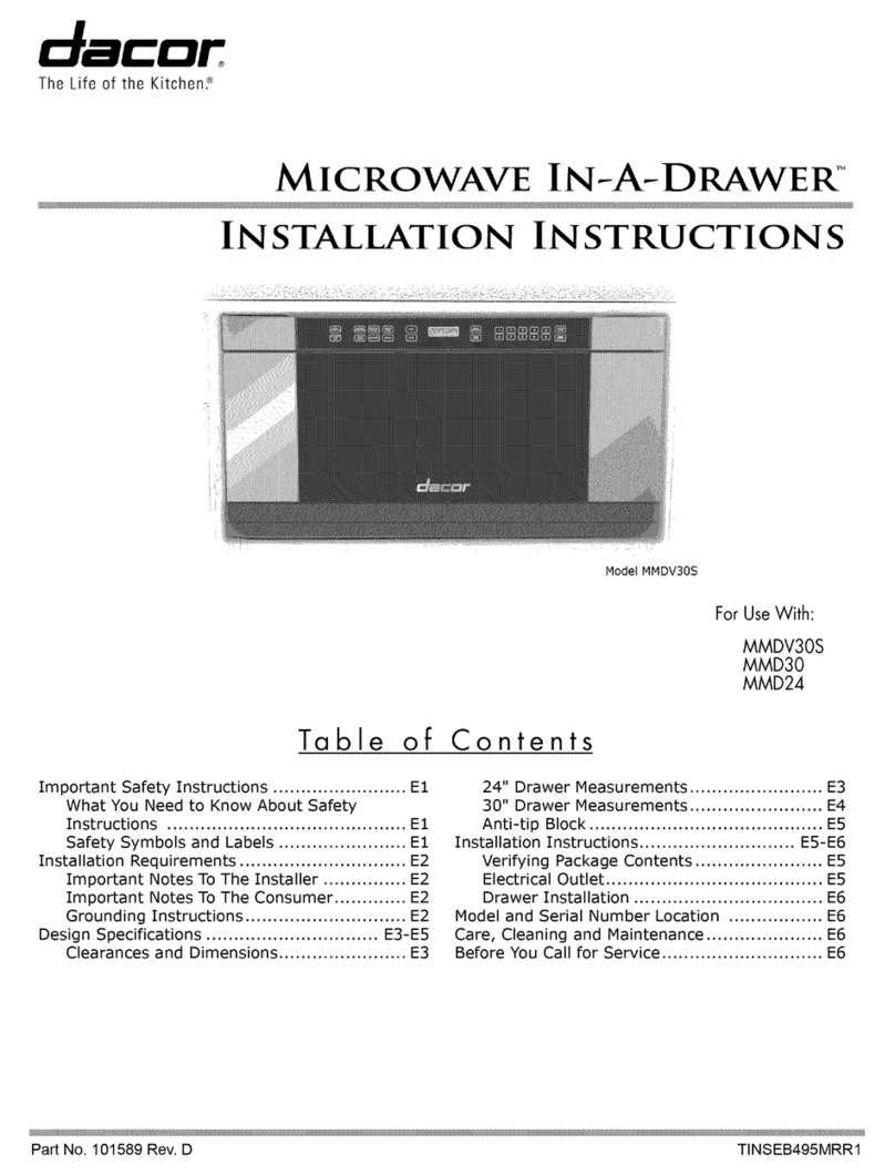 Dacor In-A-Drawer MMDV30S User manual
