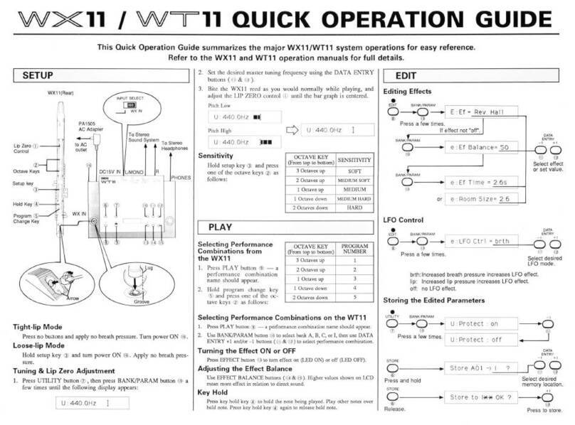 Yamaha WX-11 Quick operation guide