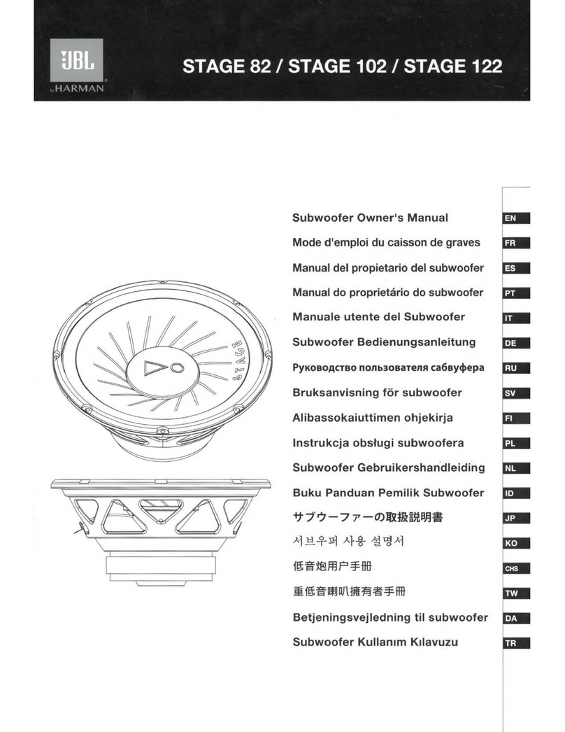 Harman JBL STAGE 82 owner's manual