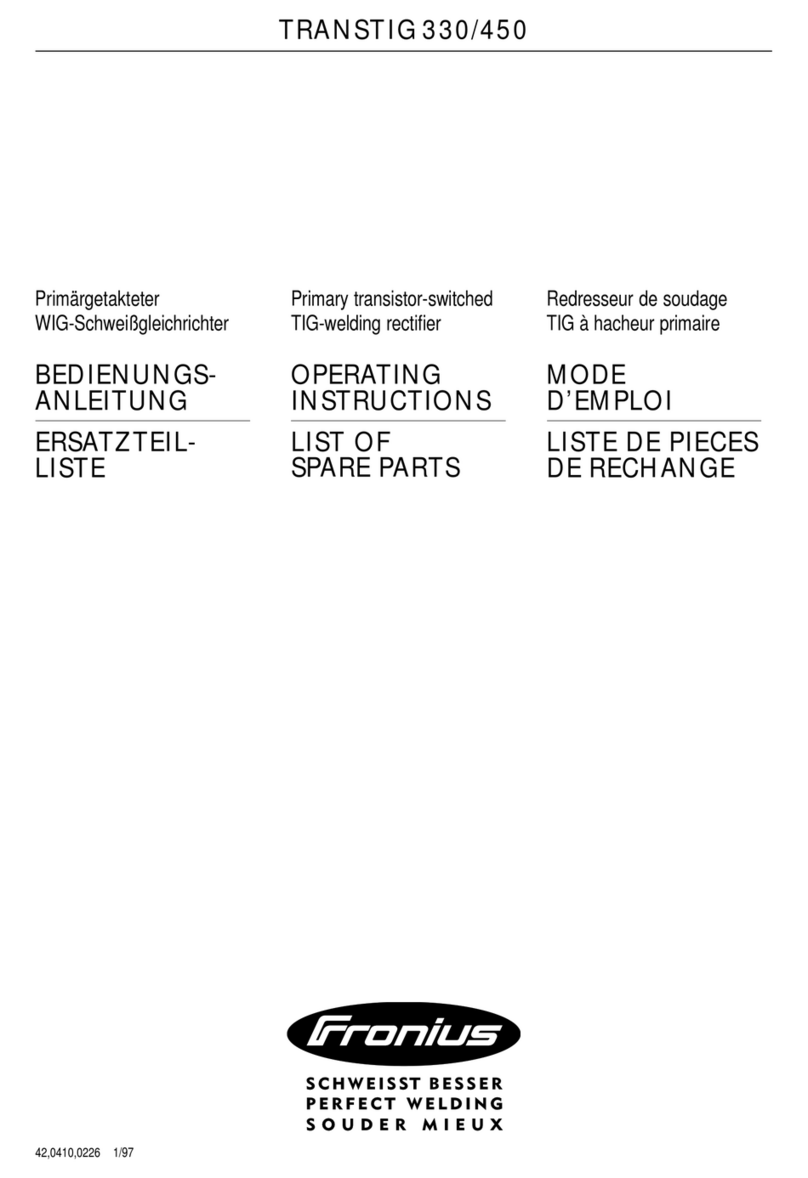 FRO­NIUS TRANSTIG 330 User manual
