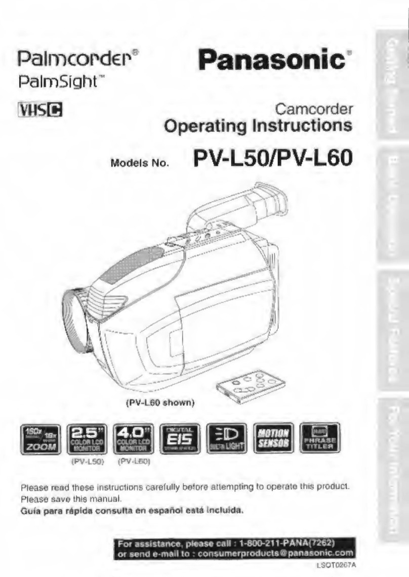 Panasonic Palmcorder PV-L50 User manual