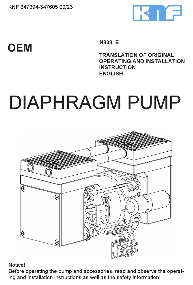 KNF N838 E Series TRANSLATION OF ORIGINAL OPERATING AND INSTALLATION INSTRUCTIONS