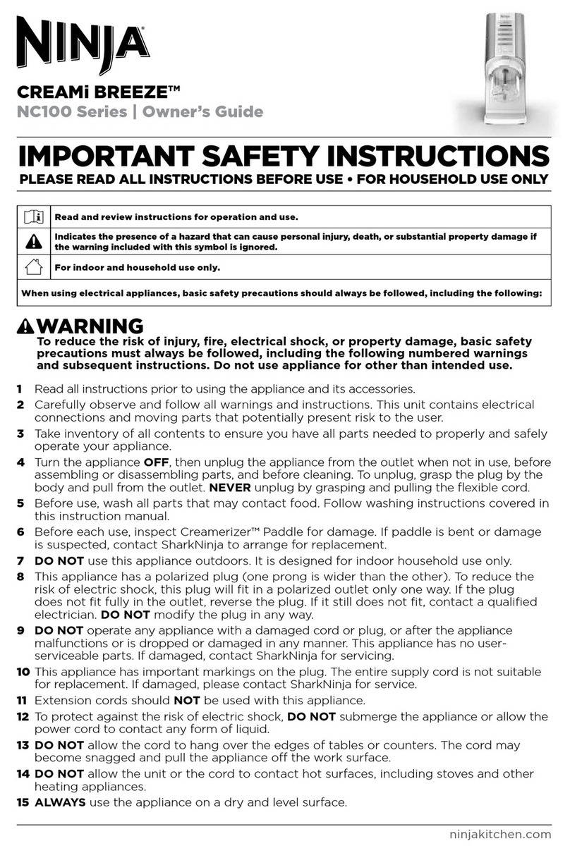 Shark NINJA CREAMi BREEZE NC100 Series User manual