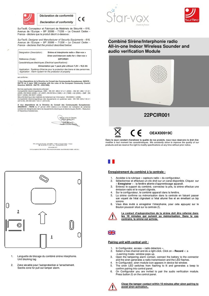 SurTec Star-vox 22PCIR001 manual
